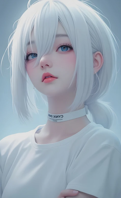 白发蓝眼二次元少女·唯美写实 高质感壁纸