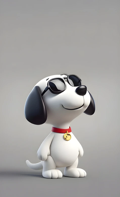 卡通小狗·墨镜耍帅 3D拟真可爱风热门手机壁纸