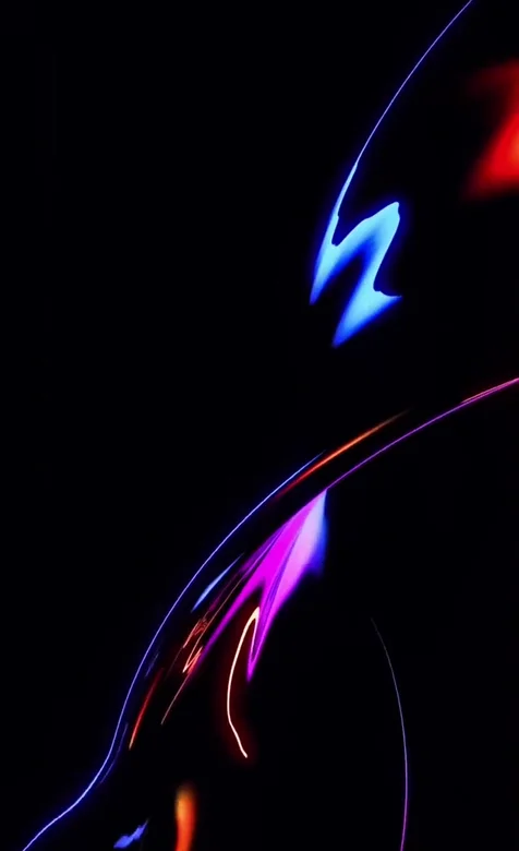 炫彩流光霓虹光带·暗黑炫光风 高热度动态手机壁纸 ###