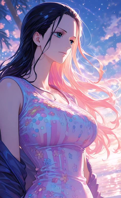 妮可·罗宾·渐变长发 唯美动漫《海贼王》手机壁纸