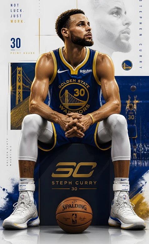 斯蒂芬·库里·勇士30号 写实运动风 NBA篮球壁纸 高人气