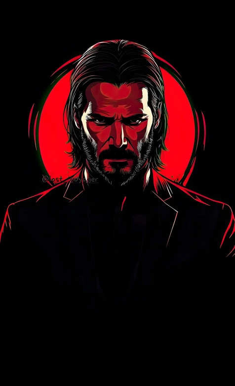 John Wick·冷峻肃杀 暗黑美式漫画风 疾速追杀影视角色壁纸