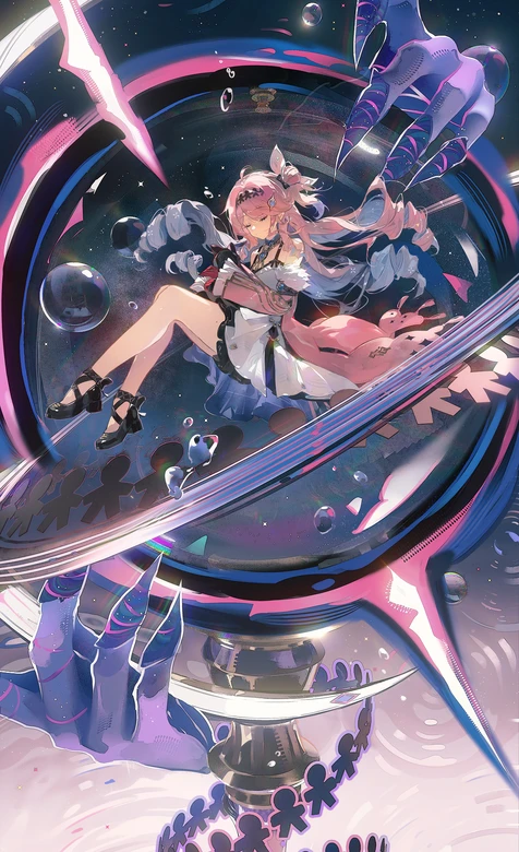 粉色长发少女·星环梦境 赛博朋克游戏风壁纸