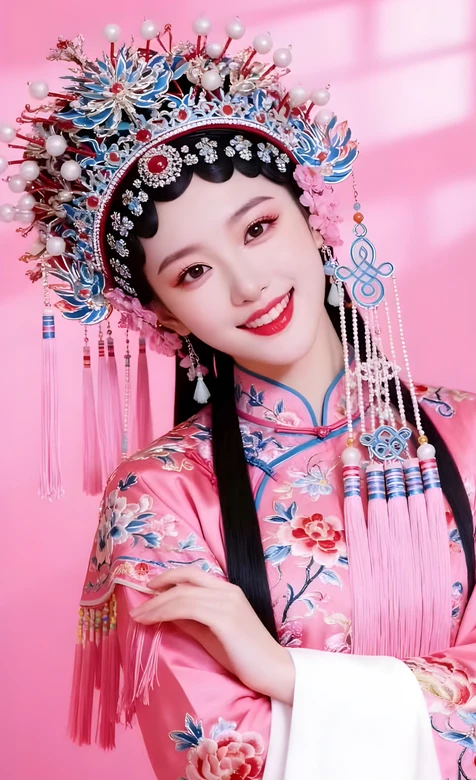 戏曲佳人·国风戏服扮相 粉色传统美学手机壁纸