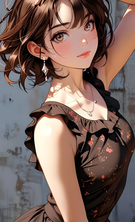 二次元唯美原创插画美少女·卷发黑裙 手机壁纸推荐