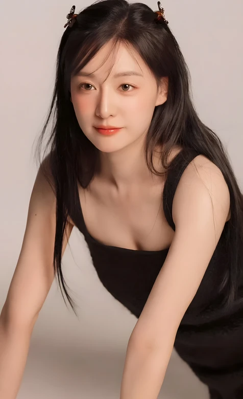 黑衣长发少女·简约清新风写真 高热度手机壁纸