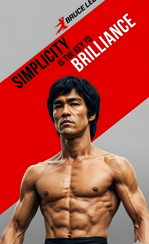 李小龙·肌肉写实风手机壁纸 含“Simplicity”名言