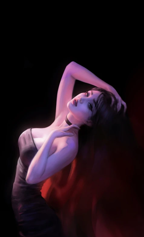暗黑系魅惑女性·拟真唯美插画风 冷艳光影手机壁纸