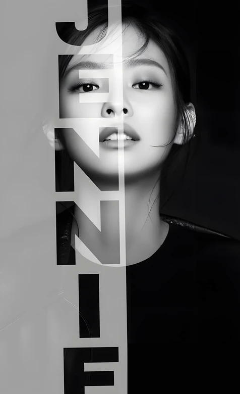 JENNIE·黑白极简风 明星气质手机壁纸（高热度：BLACKPINK成员壁纸）