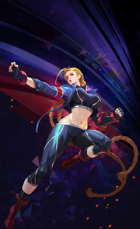 嘉米·怀特·格斗出击 炫彩插画风 街霸游戏手机壁纸