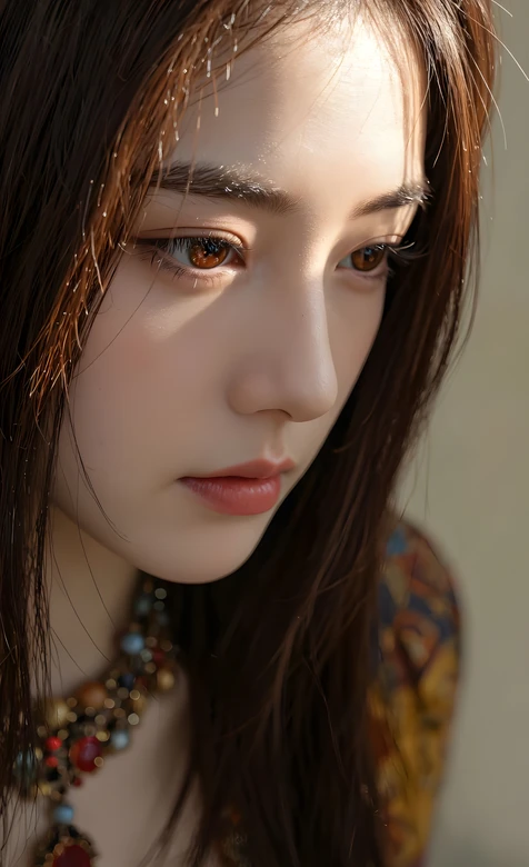 唯美写实长发女性·复古首饰 高质感手机壁纸精选