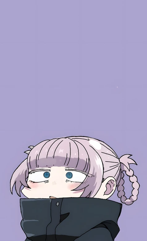 粉发双麻花辫蓝瞳少女·高领黑衣·二次元萌系壁纸