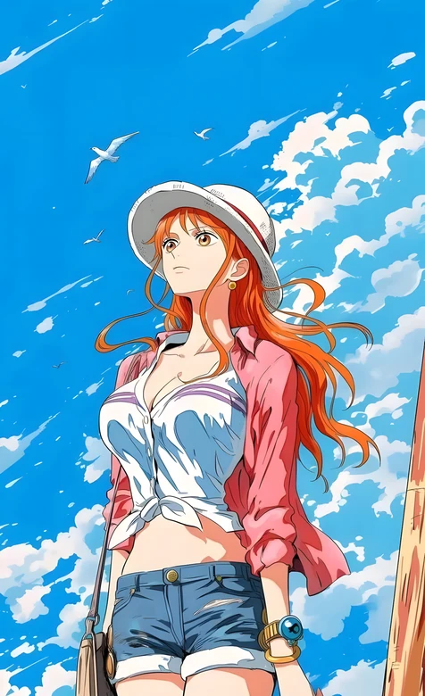娜美·航海休闲造型 海贼王二次元动漫手机壁纸