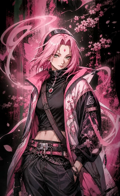 春野樱·樱花潮服 火影忍者二次元炫酷壁纸
