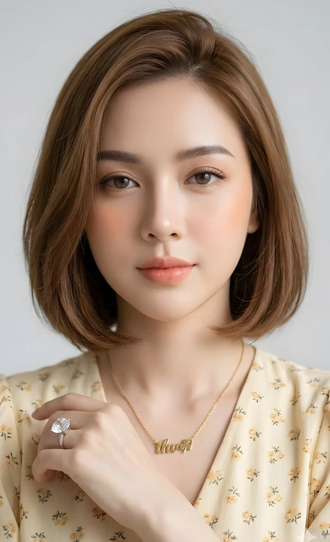 短发女生·清新碎花风 温柔系高赞女生壁纸