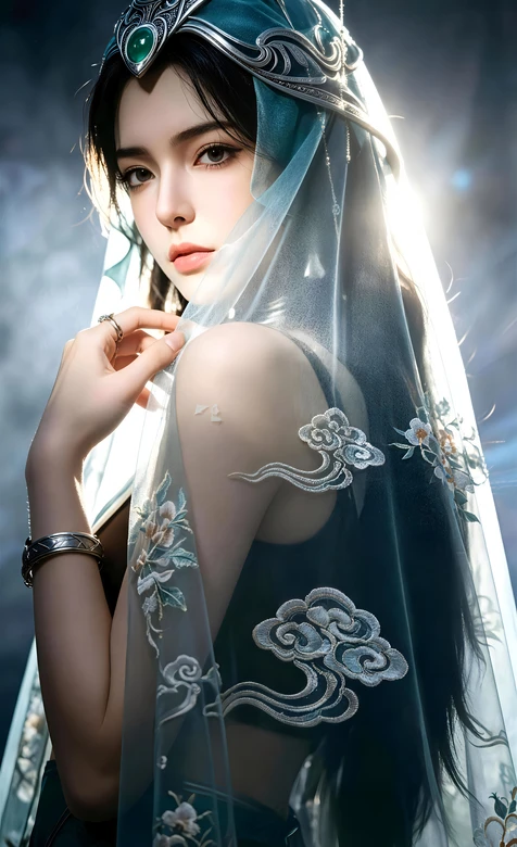 国漫·凡人修仙传·慕兰圣女·绿玉头饰轻纱云纹刺绣·唯美古风壁纸
