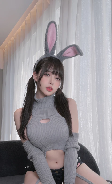 双马尾兔耳少女·二次元萌系 甜美元气手机壁纸推荐