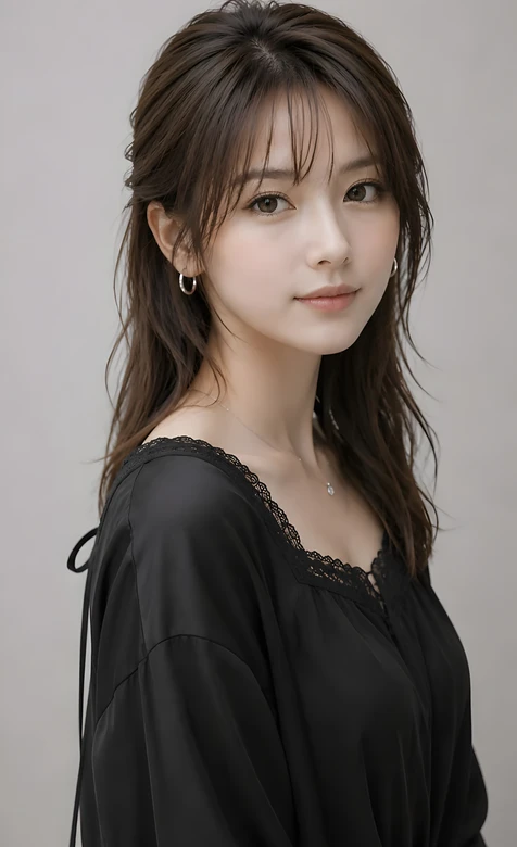 气质女性·日系清新写实·黑色蕾丝衣手机壁纸热款