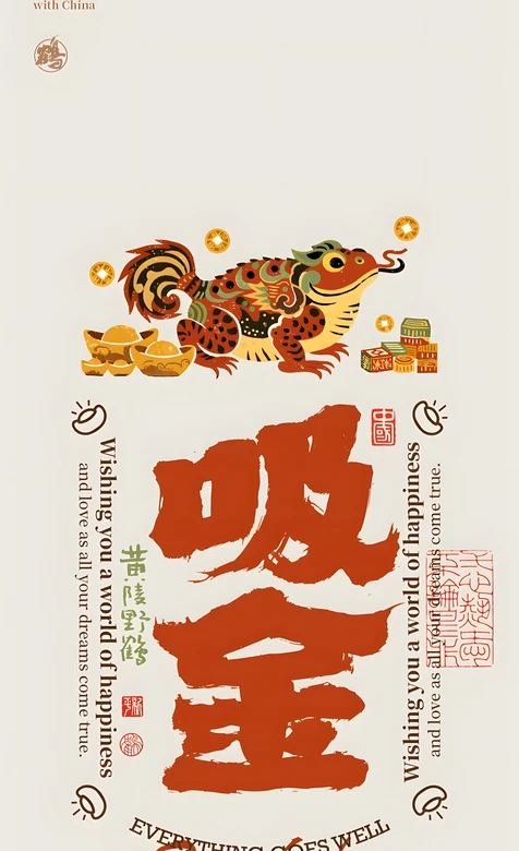 国风吸金招财主题 传统吉祥热门手机壁纸