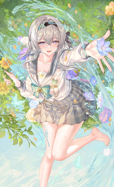 流萤·水境花舞 崩坏星穹铁道唯美二次元角色全面屏锁屏